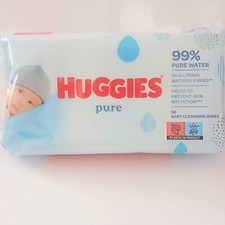 HUGGIES Pure Baby Wipes 99 Pure Water Baby Wipes 3 Packs 168 Wipes