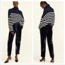 J. Crew Velvet Lux Jogger Pant Navy Twilight