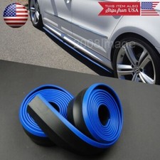 2 X 8ft Black Blue Trim Ez Fit Bottom Line Side Skirt Lip Trim For Honda Acura