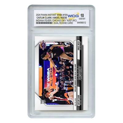 #ad #ad 2024 WNBA Panini CAITLIN CLARK ANGEL REESE Dual ROOKIE Card #164 Graded GM 10 $29.95