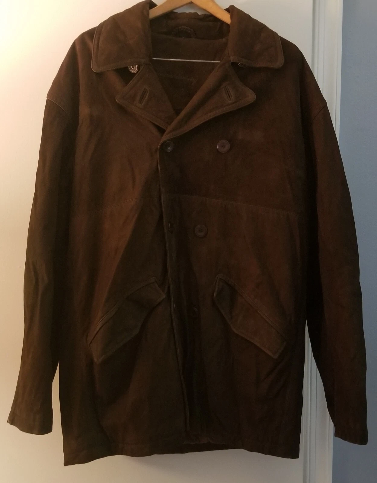 Raro cappotto vintage Burberry uomo pelle scamosciata della COLLEZIONE THOMAS BURBERRY