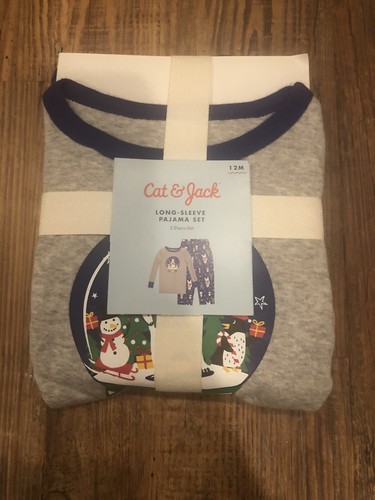 NWT Bear CAT & JACK Toddler Baby Christmas 2 Pc. COZY PJs PAJAMAS SET Size 12 MO - Picture 2 of 7