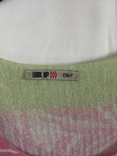 Look Up Italy Zeta Otto Studio Sleeveless Maxi Dress Pink Green Size Large - Picture 3 of 6