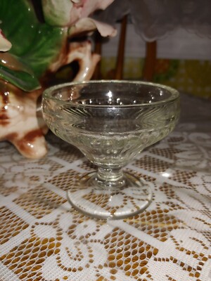 Antique Footed Dessert Sherbet/Ice Cream Dish, Clear, Jeannette Glass Co.