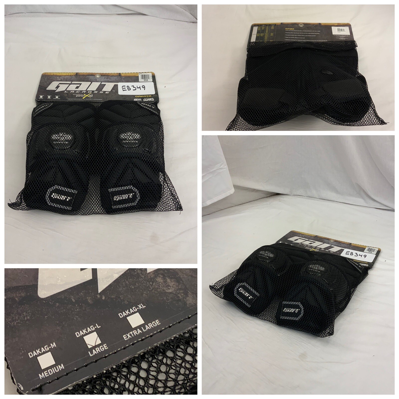 Gait Lacrosse Elbow Pads L Black Arm Guards NWT 80 YGI X915 eBay