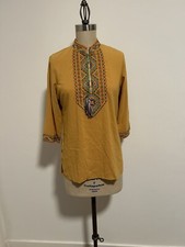 Mustard High Slit Kurta Kurtis For Women Size M