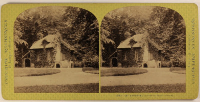 FRANCE Versailles Le Boudoir Jardin du Petit Trianon Photo Lamy Stereo c1865