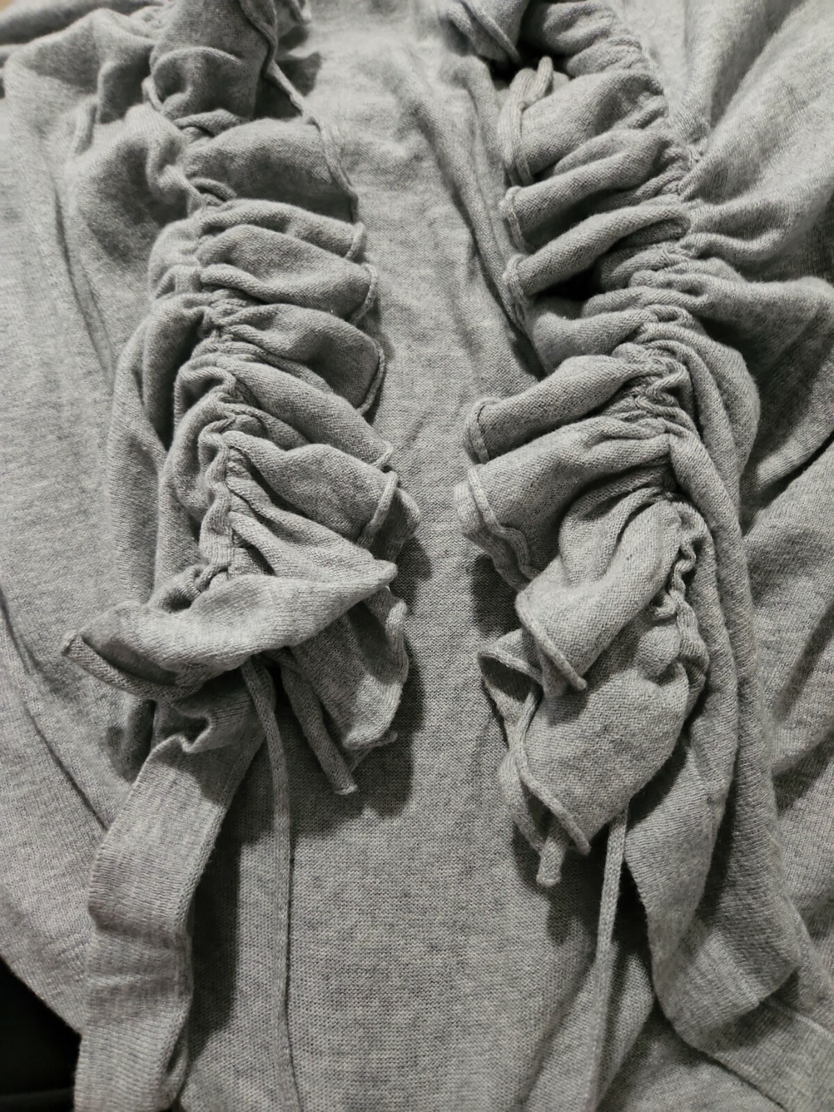 BCBGeneration Large Ruffled Front Cardigan Gray w… - image 12