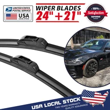 24"&21" Pair OEM Windshield Wiper Blades J-HOOK For Mitsubishi Outlander 07-14