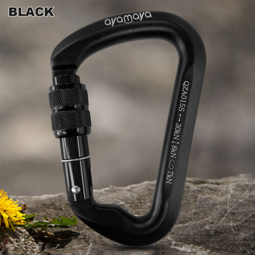 30KN Heavy Duty Aluminum Locking Carabiner D-Ring Clip Hook for Climbing Caving - Picture 13 of 14