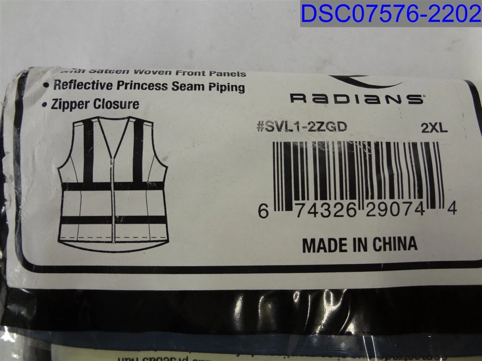 Radians Unisex 2XL Type R Class 2 Hi Vis Safety Vest SVL1-2ZGD 674326290744 - Image 3 of 4