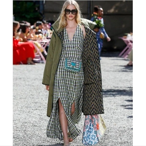 Kate Spade Abito Midi Pop Tweed Halter Nuovo Senza Senza Etichette