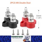 <!--F#f_0-->M8 Red and Black Insulated Double Stud Power Distribution Stud Terminal Block M8<!--F/-->