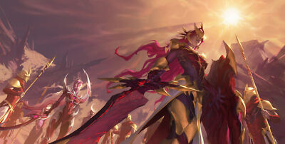 League of Legends  fantasy art girl glowing eyes long playmat gaming mat