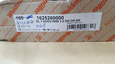 SET BESTEHEND AUS 48 WEIDMÜLLER 1625260000 SL 7,62/03/180B 3,2 SN ORBX TERMIN...