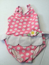FLORENCE EISEMAN Pink and White Polka Dot w/Pedals Swimsuit. Sz 2T. Excel. Cond.