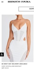 Mistress Rocks Bodysuit Ivory Crystallised Large uk New With Tags