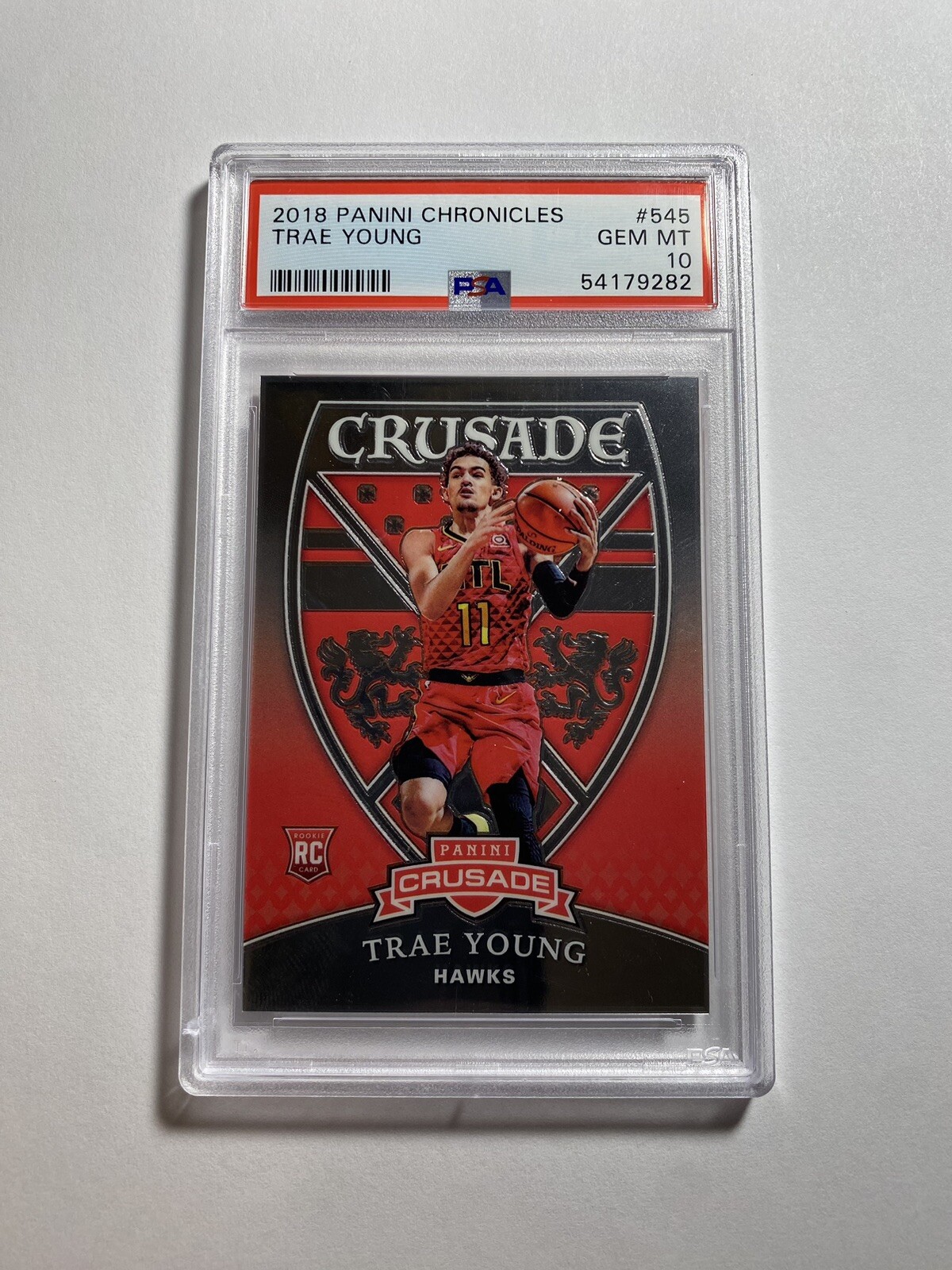 PSA 10 / Trae Young 2018-19 Panini Chronicles Crusade #545 RC Rookie Hawks NBA