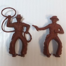 Marx Fort Apache Cowboys Lot of 2 Riders Brown Different Poses