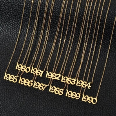 Birth Year 1994 - 2005 Necklace Pendant. Gold / Silver Stainless Steel