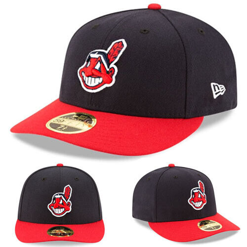 New Era Cleveland Indians Fitted Hat MLB Authentic Home 2 Tone Low Profile  Cap