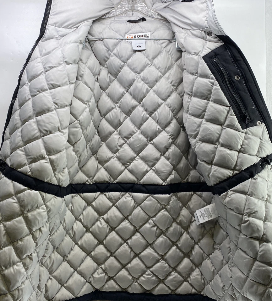 Chaqueta acolchada Sorel negra con relleno de plumón para mujer talla XL Foto 3 de 4