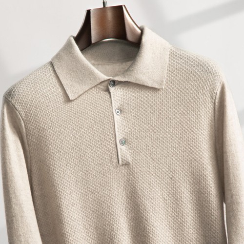Men Cashmere Sweater Autumn Solid Color Korean Casual Tops Warm Business Sweater - Picture 6 of 20