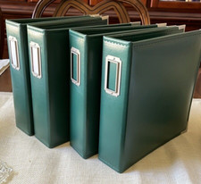 Set of 4 Scrapbook Original 9x9 forest green two ring Albums folders