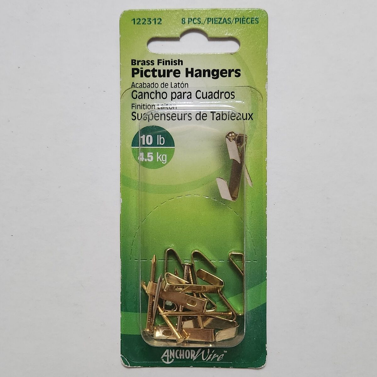 Hillman AnchorWire Silver Conventional Picture Hanger 10 lb 8 pk Hillman AnchorWire Silver Conventional Picture Hanger 10 lb 8 pk