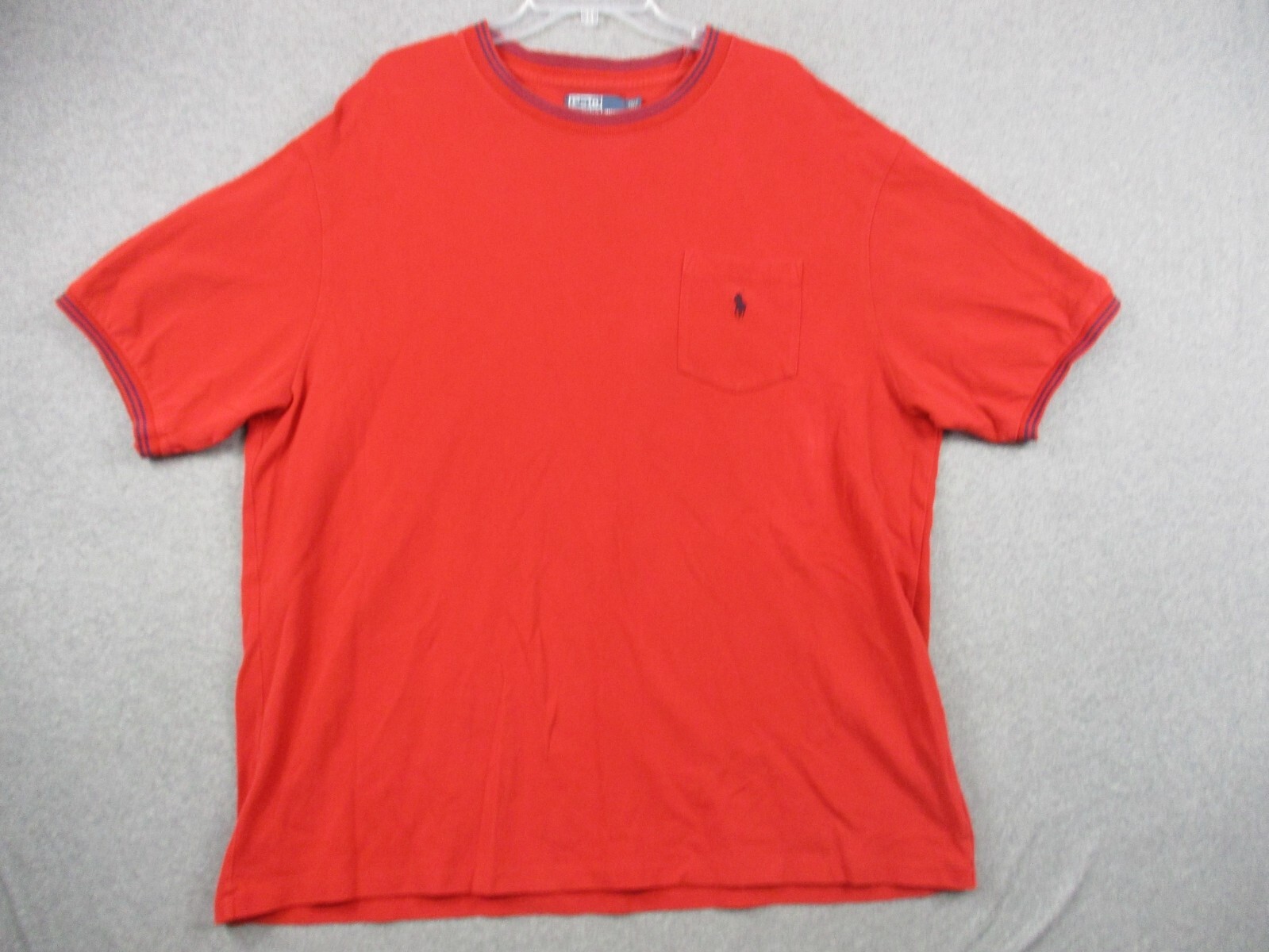 Polo Ralph Lauren Camicia 2XLT Uomo Rossa Manica Corta Pony Logo Tasca