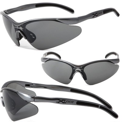 New XLoop Mens Womens Sports Biking Wrap Shades Sunglasses Silver Fire X5
