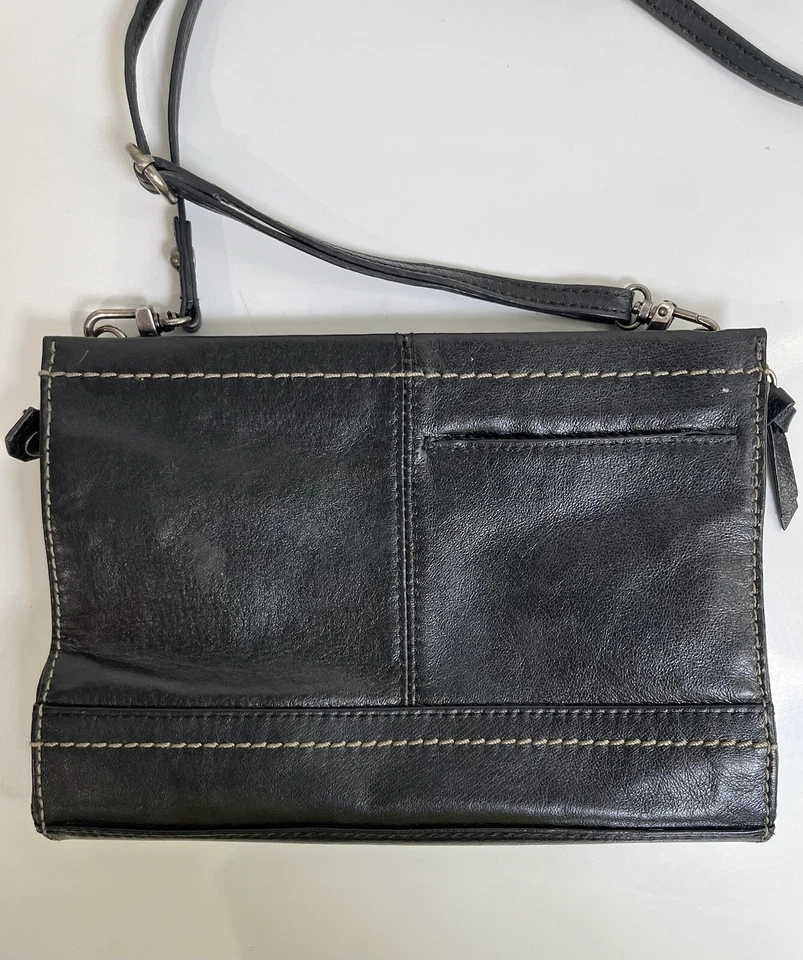 SAK Iris кожи трехсторонний износ через плечо застежки сумочки черная сумка маленький богемное - Изображение 3 из 4