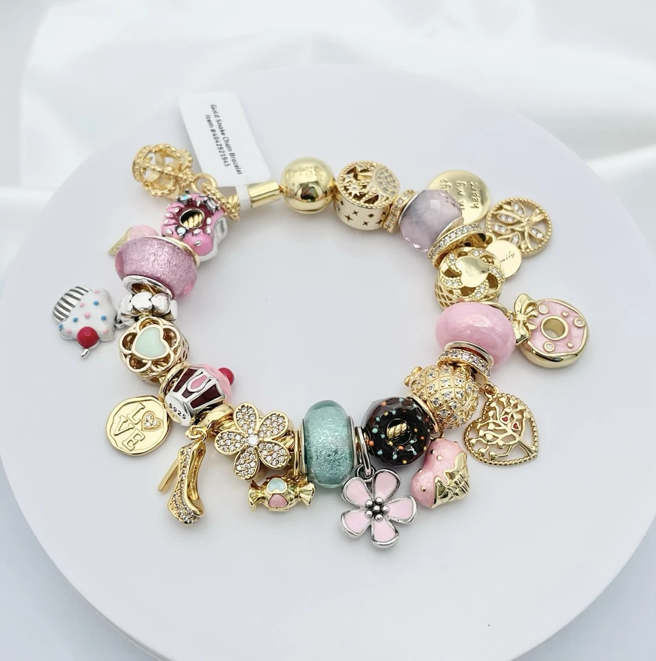 Pulsera Linx Oro Amarillo con Dijes Temáticos de Oro Pastel y Dulces Foto 4 de 4
