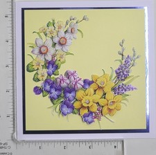 Hand Made Greeting Card, FLOWERS - SQUARE