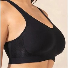 Truekind Daily Comfort Wireless Shaper Bra Women Large Black Nylon Full Coverage