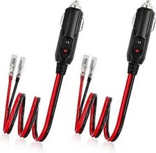 2-Pack Heavy Duty 12V Cigarette Lighter Male Plug with Leads, Uni Color: 2 PCS