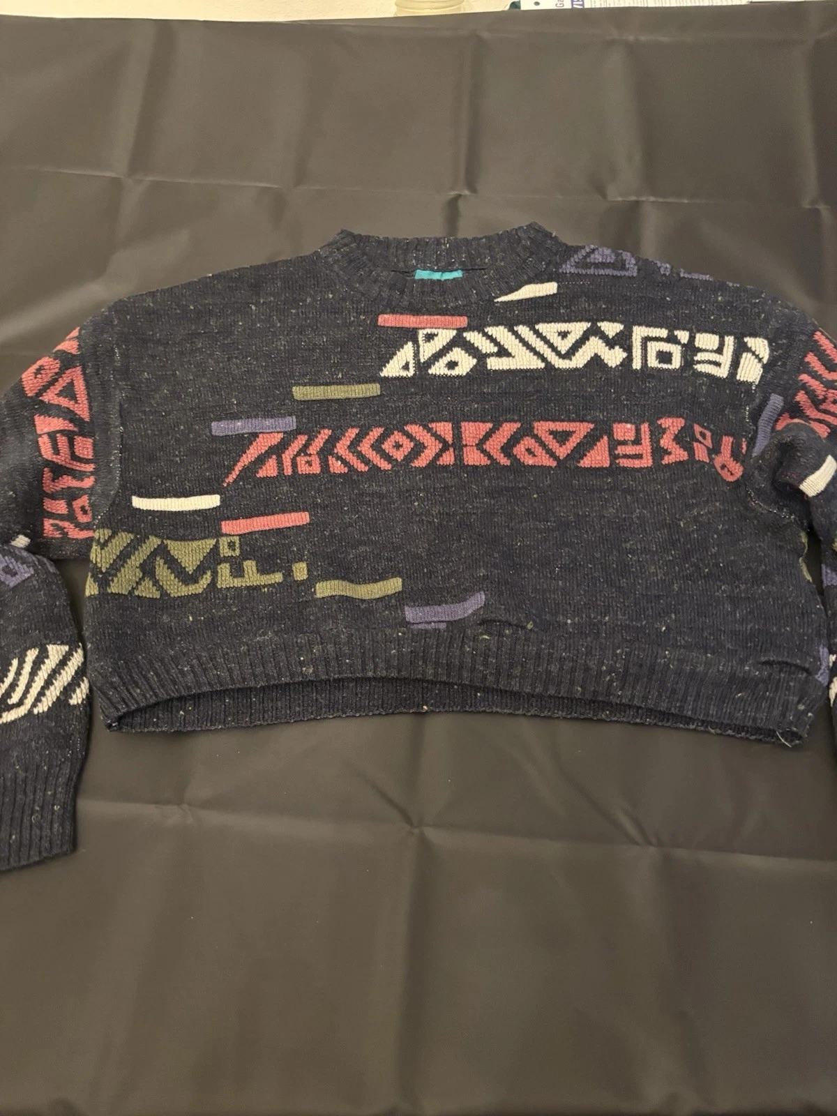 Vintage Wool Sweater Canada Tag Abstract Geometric Design