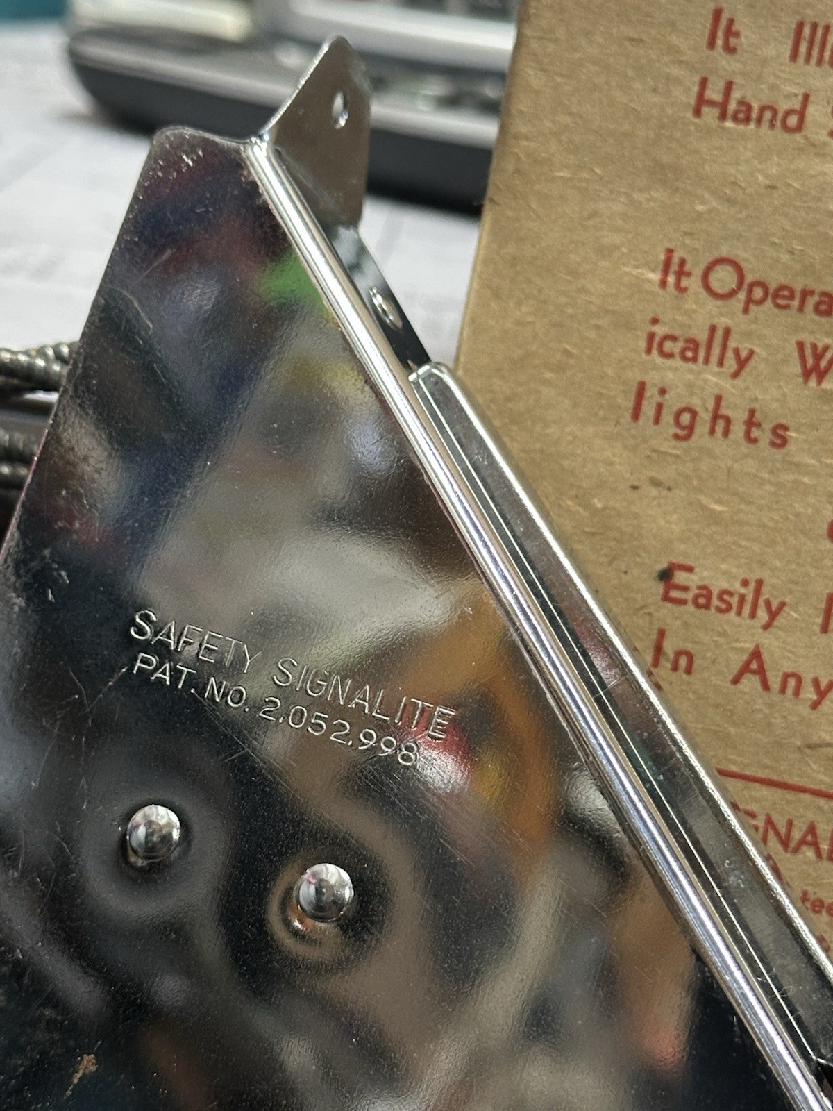 NOS 1940’s Safety Signalite Chevy Accessories Bomb Lowrider Kustom Lead Sled