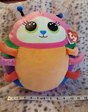 Ty Squish-a-Boos Nessa Caterpillar 14” Beanie Plush Toy NWT Rare
