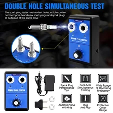 12V Spark Plug Tester Dual Holes Diagnostic ToolGasoline Car Ignition Analyzer
