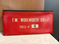 F. W. WOOLWORTH CO.  Money Cash Register Receipt Bank Bag-Register # 9 Vintage