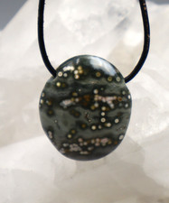 Ocean Jaspis Ozean Jaspis Ozean Achat Anhänger Trommelstein gebohrt  e21