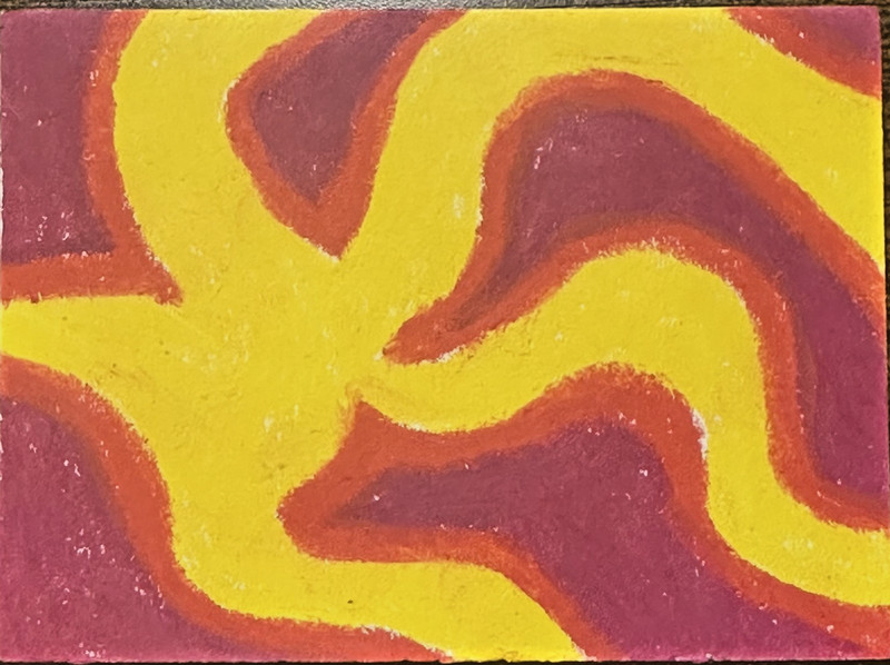 ACEO Original Painting (2.5 X 3.5 in.) Oil Pastel, Abstract