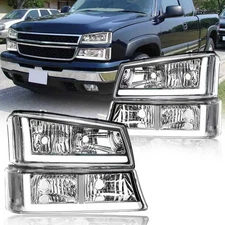LED DRL Headlight Compatible with 2003-2006 Chevy Silverado/ 2003-2006 Avalanche