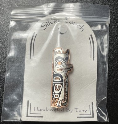 Silver Touch Totemic Eagle Pendant Hand Engraved Silver Plated Copper Tony