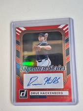 2026 DONRUSS DRUE HACKENBERG SIGNATURE SERIES RED AUTO SP#72/99-BRAVE STUD