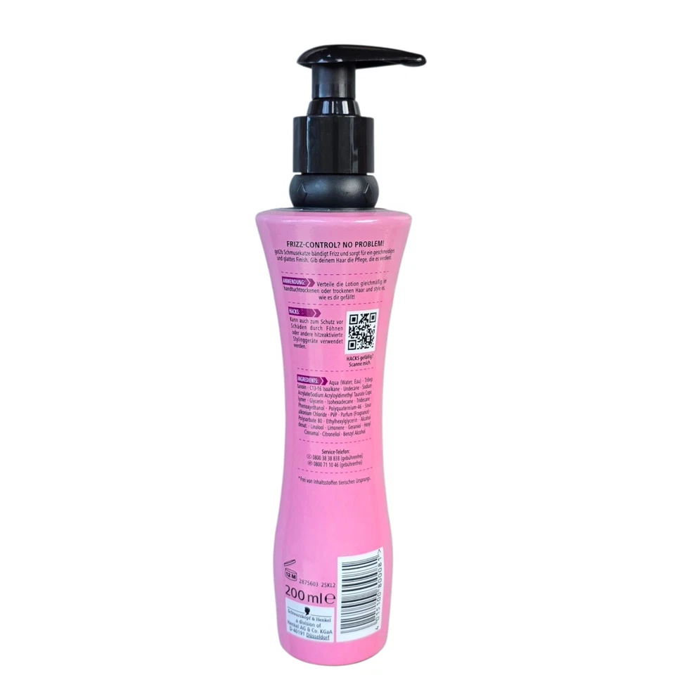 Schwarzkopf Got2b/Schmusekatze "Anti-Frizz Lotion" 200ml/Haarstyling/Haarpflege  - Bild 2 von 2