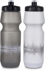 24oz Bike Bottles for Riding  Cycling 2 Pack (Grey+White)