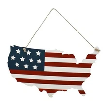 Patriotic Metal American Flag Wall Hanging Decoration,Rustic star&stripes