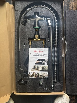 MaxSen Commercial Pre-Rinse Faucet Unit Spring Hose Spray Valve Lever Handle